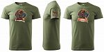 Pánské myslivecké tričko 129 PXT CREATIVE se psem khaki vel. M - Obrázek (1)